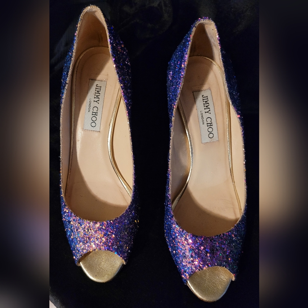 Jimmy Choo Isabel Glitter Heels 38